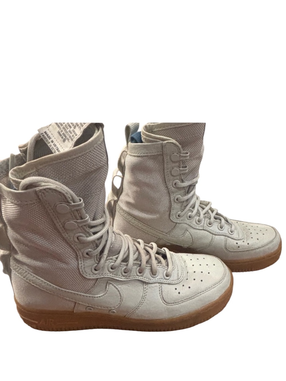 Nike Air Force 1 High Top Sneakers White Gum Sole Women’s Size 7.5 EUC